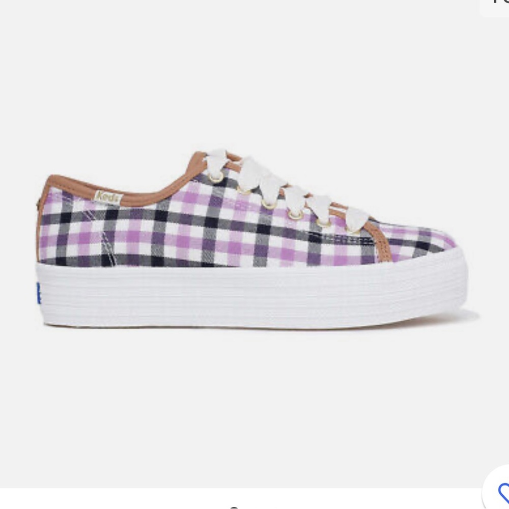COPY - Keds x Kate Spade triple kick purple cream gingham sneakers